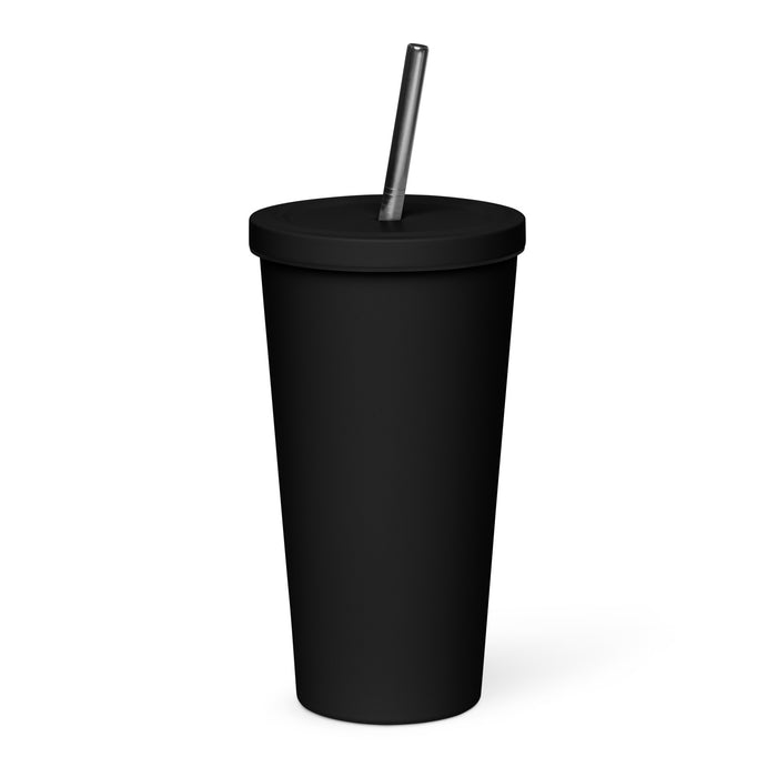 OPMD Insulated tumbler with a straw