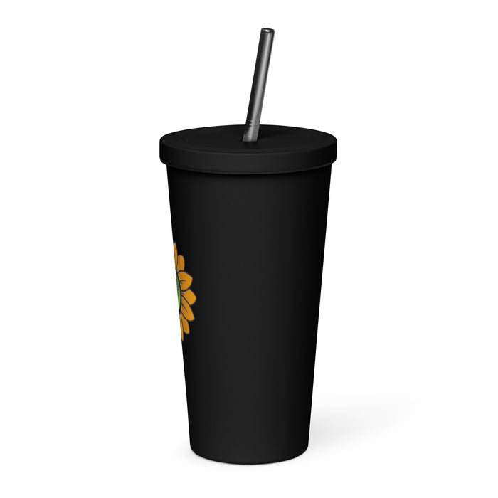 OPMD Insulated tumbler with a straw