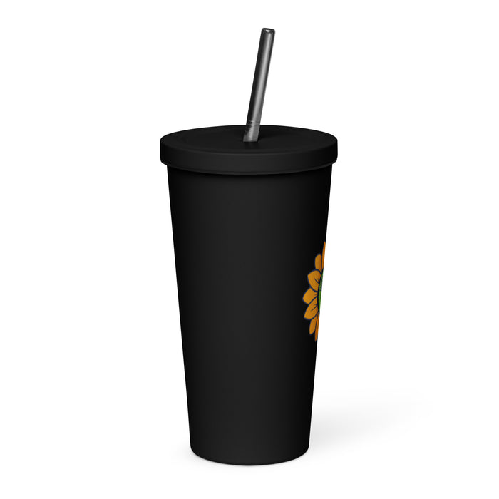 OPMD Insulated tumbler with a straw