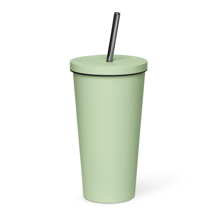 OPMD Insulated tumbler with a straw