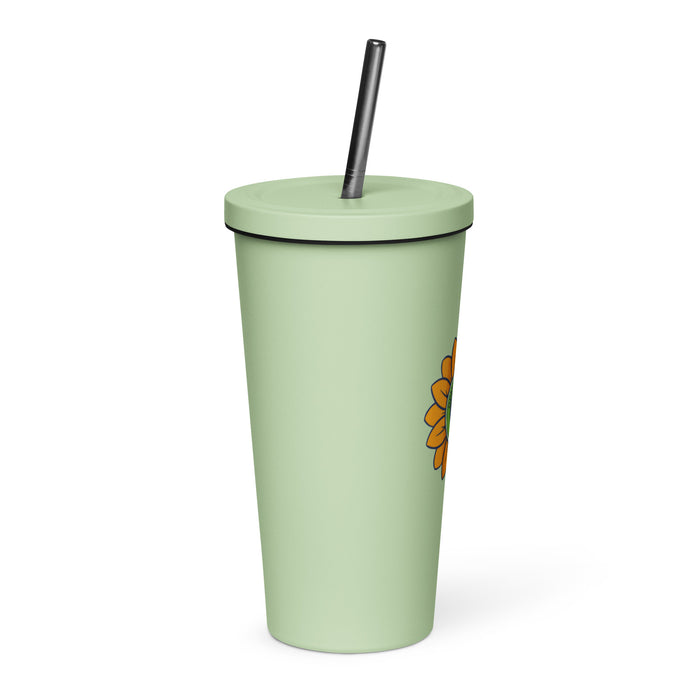 OPMD Insulated tumbler with a straw