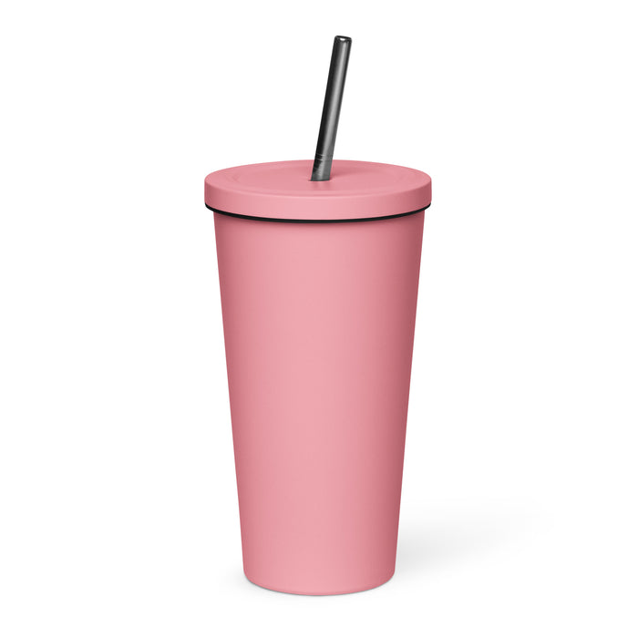 OPMD Insulated tumbler with a straw