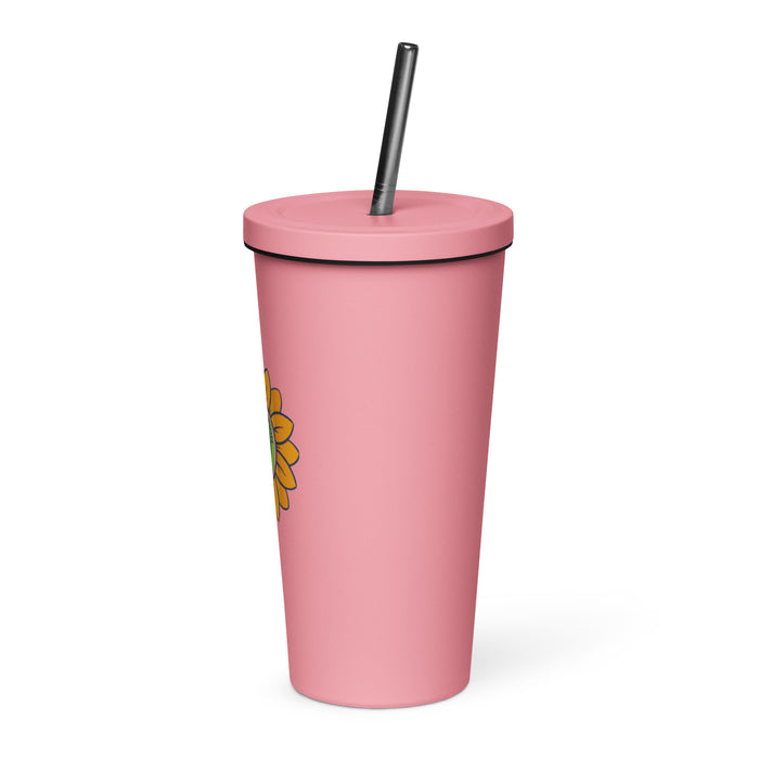 OPMD Insulated tumbler with a straw