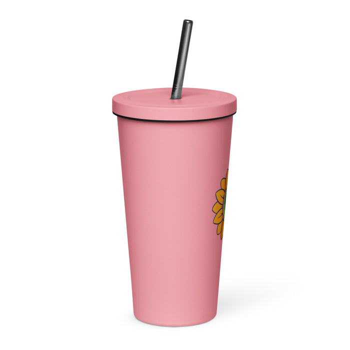 OPMD Insulated tumbler with a straw