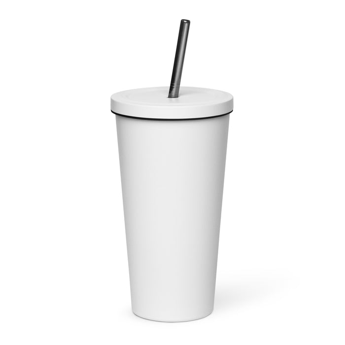 OPMD Insulated tumbler with a straw