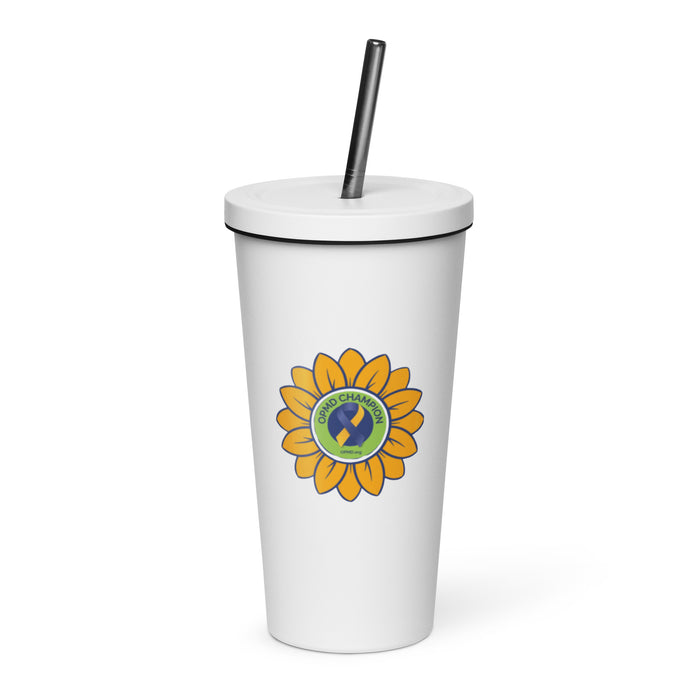 OPMD Insulated tumbler with a straw