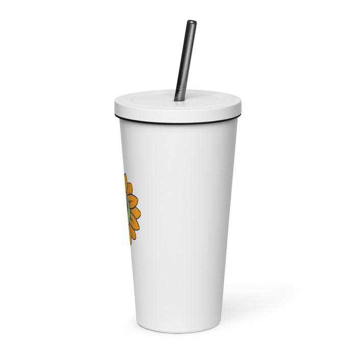 OPMD Insulated tumbler with a straw