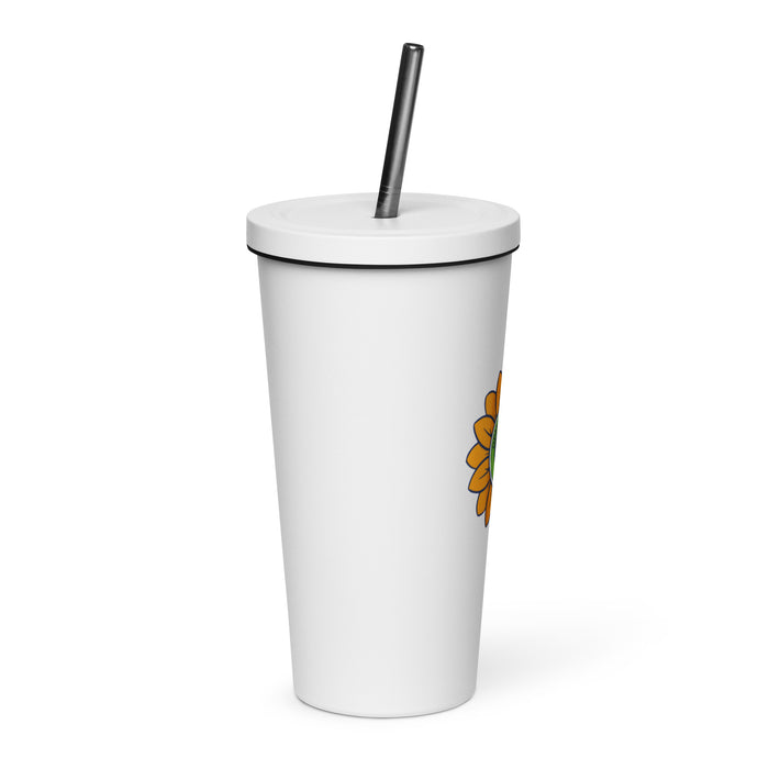 OPMD Insulated tumbler with a straw