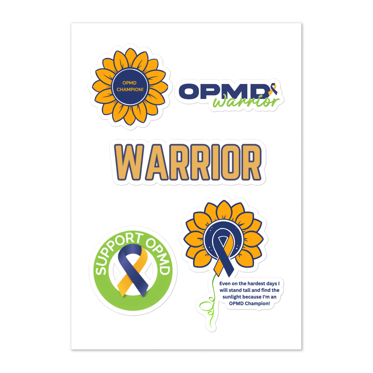 OPMD Sunflower Sticker sheet — Honeycomb Health