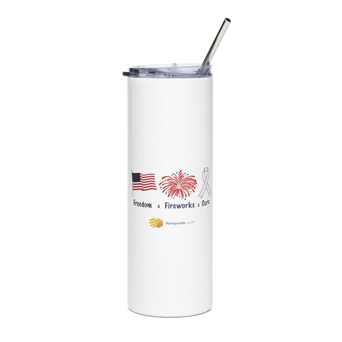 Freedom, Fireworks, & Cure Stainless Steel Tumbler