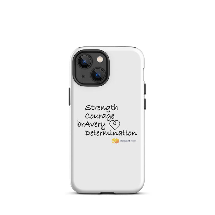 Honeycomb Health Strength, Courage, Bravery, Determination Tough iPhone Case