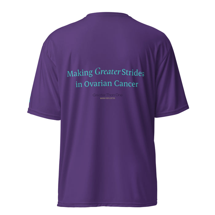 Making Greater Strides in Ovarian Cancer Unisex performance crew neck t-shirt