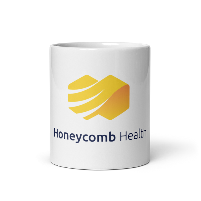 Honeycomb Health White glossy mug