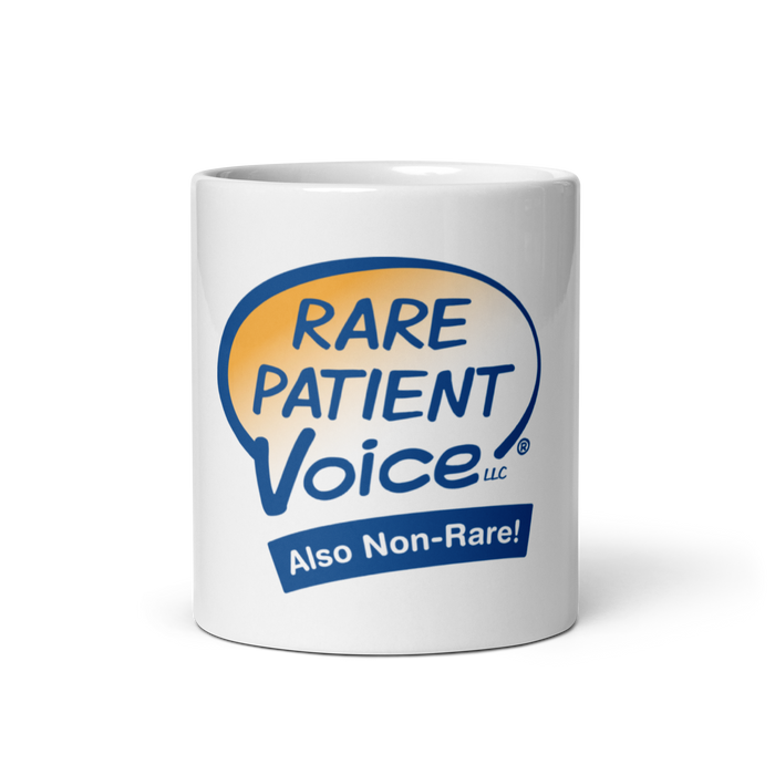Rare Patient Voice White glossy mug