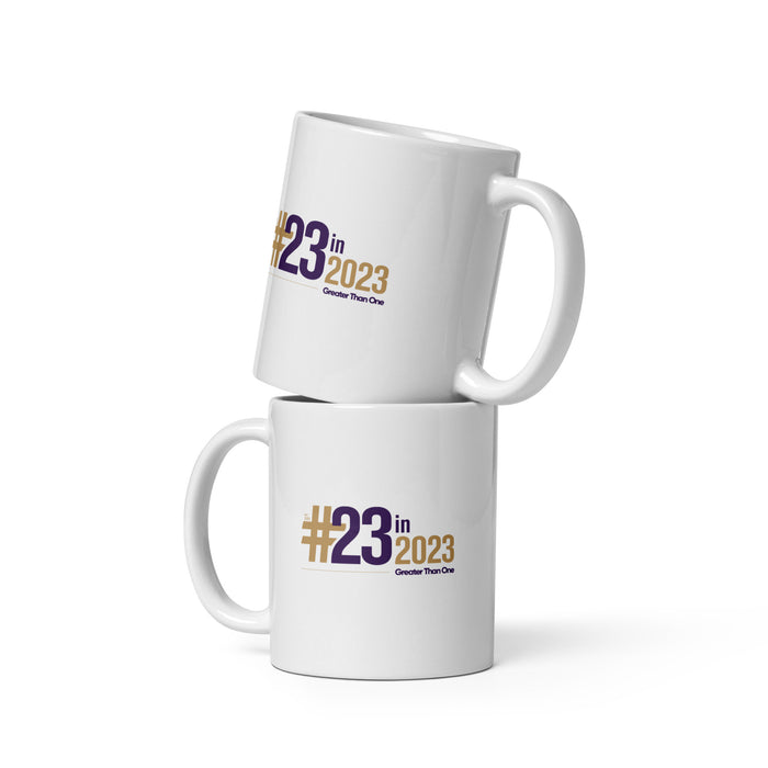 23 Year Anniversary White Glossy Mug
