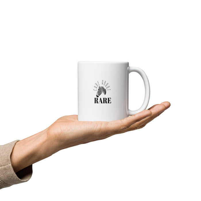 Care About Rare White Glossy Mug
