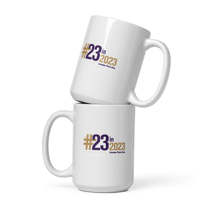 23 Year Anniversary White Glossy Mug